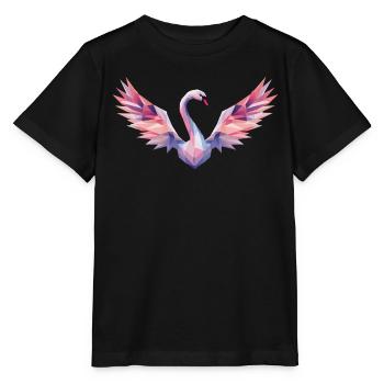 Geometric Swan with Gradient - Stanley/Stella MINI CREATOR Kids’ T-Shirt - black - Front - Mikhail (115cm)