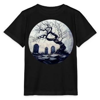 Tombe oubliée avec arbre noueux - T-shirt bio MINI CREATOR Stanley/Stella Enfant - noir - Devant - Mikhail (115cm)