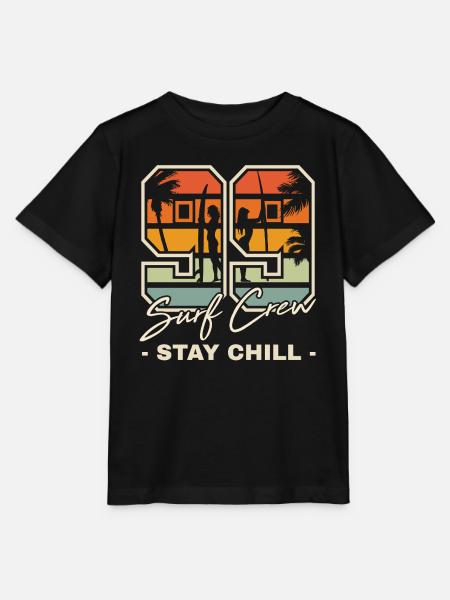 Retro Sonnenuntergang Surf Chill Design - Stanley/Stella Kinder T-Shirt MINI CREATOR  - Schwarz