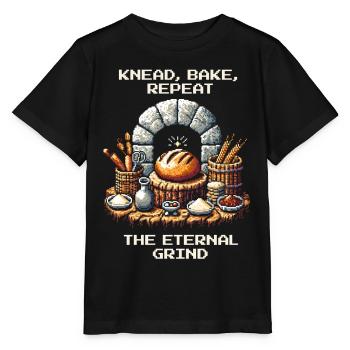Knead, Bake, Repeat | Bread Baking Humor - Stanley/Stella MINI CREATOR Kids’ T-Shirt - black - Front - Mikhail (115cm)