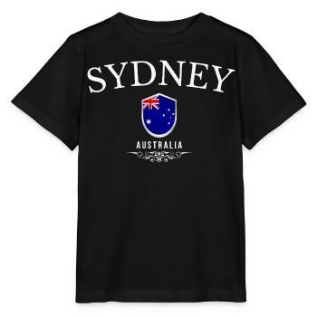 Sydney Australien, elegantes und minimalistisches Design - Stanley/Stella Kinder T-Shirt MINI CREATOR  - Schwarz - Vorne - Mikhail (115cm)
