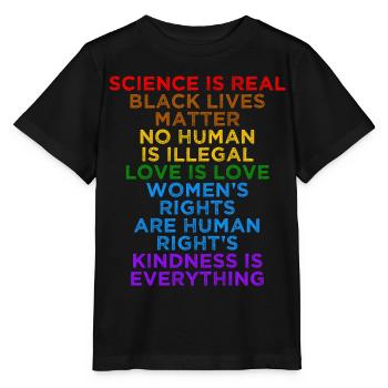 Soziale Gerechtigkeit Liebe Gleichheit Menschenrechte - Stanley/Stella Kinder T-Shirt MINI CREATOR  - Schwarz - Vorne - Mikhail (115cm)