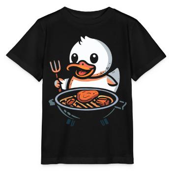 Grill Duck Rubber Duck Barbecue Grillades - T-shirt bio MINI CREATOR Stanley/Stella Enfant - noir - Devant - Mikhail (115cm)