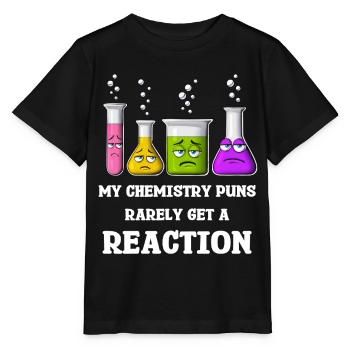 Meine Chemie-Wortspiele bekommen selten Reaktionen - Stanley/Stella Kinder T-Shirt MINI CREATOR  - Schwarz - Vorne - Mikhail (115cm)
