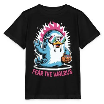 Walrus Punk Rocker Halloween - Stanley/Stella MINI CREATOR Kids’ T-Shirt - black - Front - Mikhail (115cm)