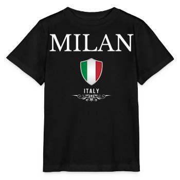 I love Milan, Milan Italy - Stanley/Stella MINI CREATOR Kids’ T-Shirt - black - Front - Mikhail (115cm)