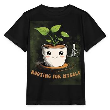 Mignon pot de fleurs avec breloque - T-shirt bio MINI CREATOR Stanley/Stella Enfant - noir - Devant - Mikhail (115cm)