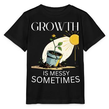 Métaphore de la croissance avec fleur et soleil - T-shirt bio MINI CREATOR Stanley/Stella Enfant - noir - Devant - Mikhail (115cm)