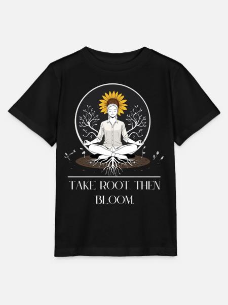 Meditative Wurzelgestaltung mit Sonnenblume - Stanley/Stella Kinder T-Shirt MINI CREATOR  - Schwarz
