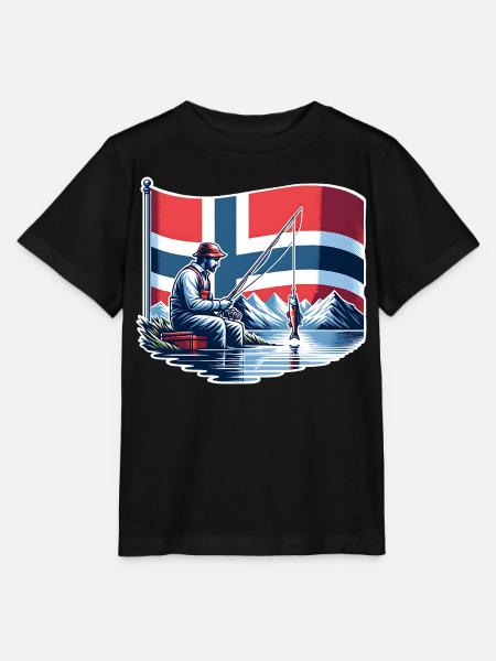 Norwegen Angeln Boot - Stanley/Stella Kinder T-Shirt MINI CREATOR - Schwarz