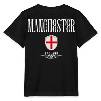 I love Manchester, Manchester UK - Stanley/Stella MINI CREATOR Kids’ T-Shirt - black - Front - Mikhail (115cm)