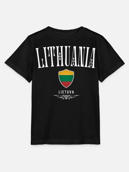 Litewskia duma, minimalistyczny elegancki design - Koszulka dziecięca Stanley/Stella MINI CREATOR  - czarny
