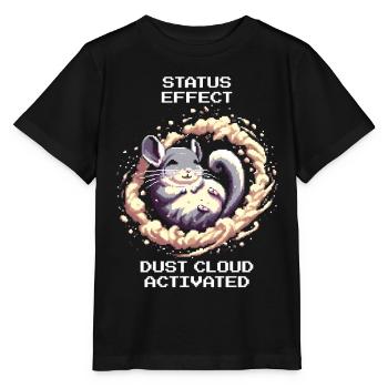 Statuseffekt: Staubwolke aktiv | Chinchilla - Stanley/Stella Kinder T-Shirt MINI CREATOR  - Schwarz - Vorne - Mikhail (115cm)