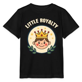 Petite royauté – Garçon mignon avec une couronne - T-shirt bio MINI CREATOR Stanley/Stella Enfant - noir - Devant - Mikhail (115cm)