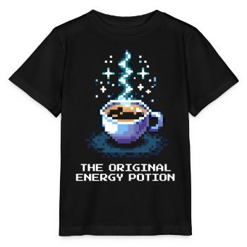 The original energy drink | Coffee - Stanley/Stella MINI CREATOR Kids’ T-Shirt - black - Front - Mikhail (115cm)