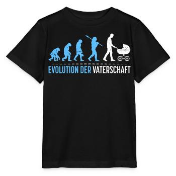 Werdender Vater EVOLUTION DER VATERSCHAFT Lustig - Stanley/Stella Kinder T-Shirt MINI CREATOR  - Schwarz - Vorne - Mikhail (115cm)
