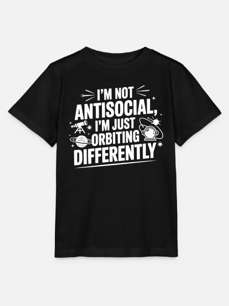 Nicht asozial, nur anders umkreisend - Stanley/Stella Kinder T-Shirt MINI CREATOR  - Schwarz