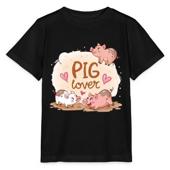 Vitrine de Cochons Amusants et Chaleureux - T-shirt bio MINI CREATOR Stanley/Stella Enfant - noir - Devant - Mikhail (115cm)