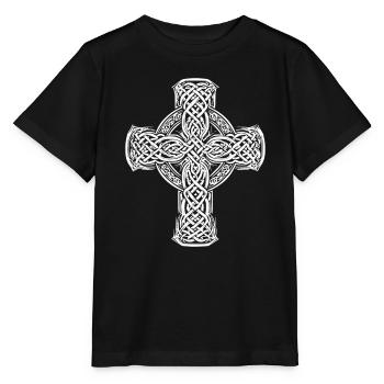 Nordisches Keltisches Kreuz Keltischer Knoten - Stanley/Stella Kinder T-Shirt MINI CREATOR  - Schwarz - Vorne - Mikhail (115cm)