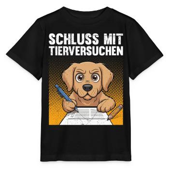 Tierschutz STOPPT TIERVERSUCHE LUSTIG - Stanley/Stella Kinder T-Shirt MINI CREATOR  - Schwarz - Vorne - Mikhail (115cm)