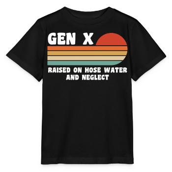 gen x - raised on hose water and neglect - Stanley/Stella MINI CREATOR Kids’ T-Shirt - black - Front - Mikhail (115cm)