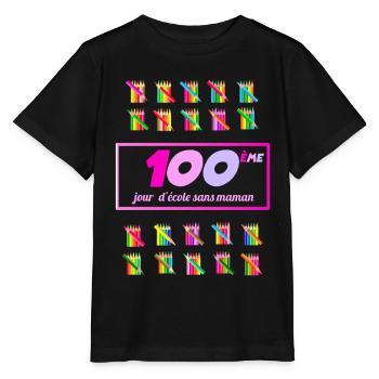 100. Schultag ohne Mutter-Humorkind - Stanley/Stella Kinder T-Shirt MINI CREATOR  - Schwarz - Vorne - Mikhail (115cm)