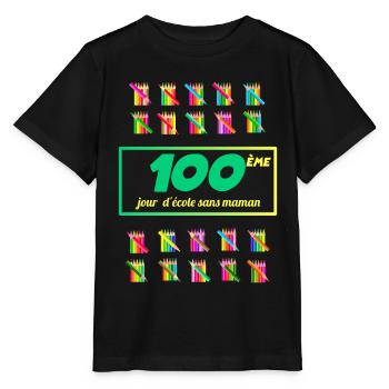 100. Schultag ohne Mama geschenkte Tochter - Stanley/Stella Kinder T-Shirt MINI CREATOR  - Schwarz - Vorne - Mikhail (115cm)