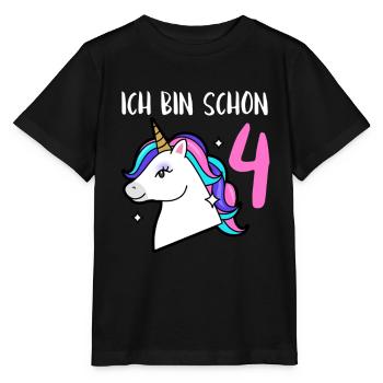 Ich bin schon 5 – Einhorn 5. Geburtstag - Stanley/Stella Kinder T-Shirt MINI CREATOR  - Schwarz - Vorne - Mikhail (115cm)