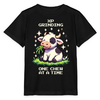 XP farmen – Biss für Biss | Kuh Humor - Stanley/Stella Kinder T-Shirt MINI CREATOR  - Schwarz - Vorne - Mikhail (115cm)