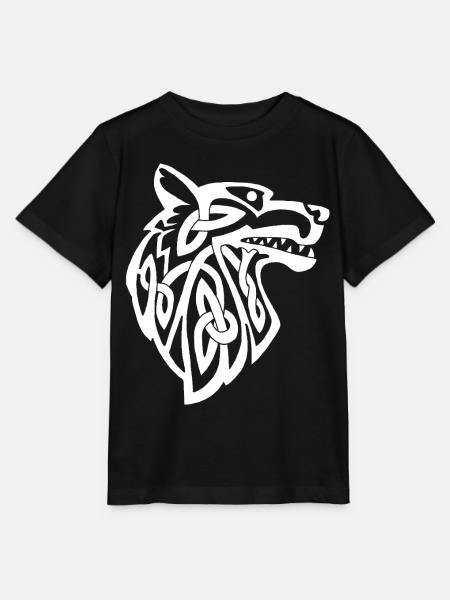 Wikinger Weißer Wolf - Stanley/Stella Kinder T-Shirt MINI CREATOR  - Schwarz