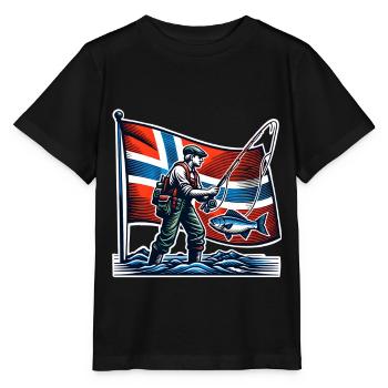 Norway Angler Fishing - T-shirt bio MINI CREATOR Stanley/Stella Enfant - noir - Devant - Mikhail (115cm)