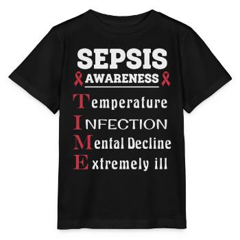 Sepsis Education T.I.M.E. Guide - Stanley/Stella MINI CREATOR Kids’ T-Shirt - black - Front - Mikhail (115cm)