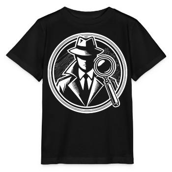 Detective Design – In search of clues with a magnifying glass - Stanley/Stella MINI CREATOR Kids’ T-Shirt - black - Front - Mikhail (115cm)