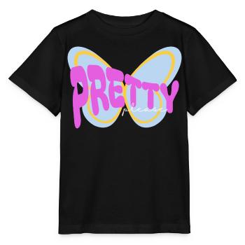 Design imprimé sarcastique « Pretty please » - T-shirt bio MINI CREATOR Stanley/Stella Enfant - noir - Devant - Mikhail (115cm)