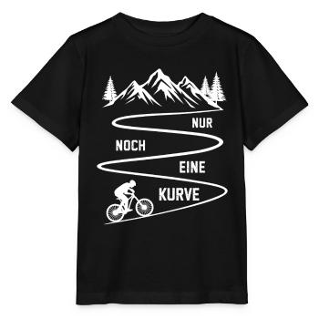 Nur Noch Eine Kurve Mountainbike Berge - Stanley/Stella Kinder T-Shirt MINI CREATOR  - Schwarz - Vorne - Mikhail (115cm)