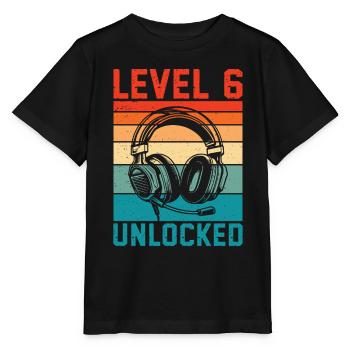 Enfant 6 ans Niveau 6 Débloqué, 6ème anniversaire - T-shirt bio MINI CREATOR Stanley/Stella Enfant - noir - Devant - Mikhail (115cm)