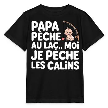 Baby-Fischer-Vater am See Interpretation - Stanley/Stella Kinder T-Shirt MINI CREATOR  - Schwarz - Vorne - Mikhail (115cm)