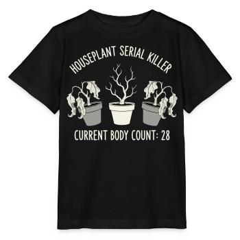 Tueur en série de plantes d’intérieur à l’humour noir - T-shirt bio MINI CREATOR Stanley/Stella Enfant - noir - Devant - Mikhail (115cm)