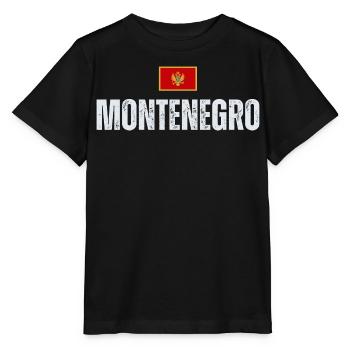 Flag of Montenegro, I love Montenegro - Stanley/Stella MINI CREATOR Kids’ T-Shirt - black - Front - Mikhail (115cm)