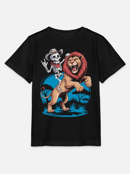 Progettazione di avventure con leoni e scheletri - Maglietta per bambini MINI CREATOR di Stanley/Stella - nero