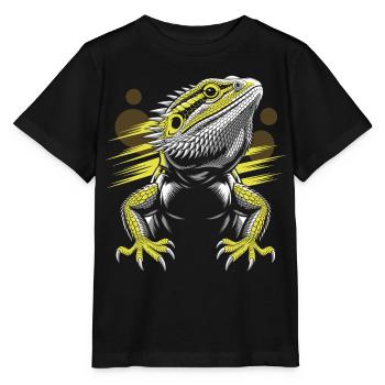 Tête de dragon dragon barbu lézard - T-shirt bio MINI CREATOR Stanley/Stella Enfant - noir - Devant - Mikhail (115cm)