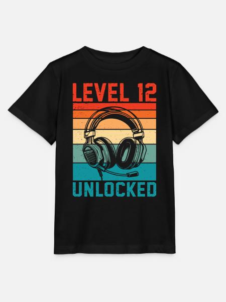 Niveau 12 Ans Debloqué - 12ème Anniversaire Gamer - Stanley/Stella T-shirt MINI CREATOR til børn - sort