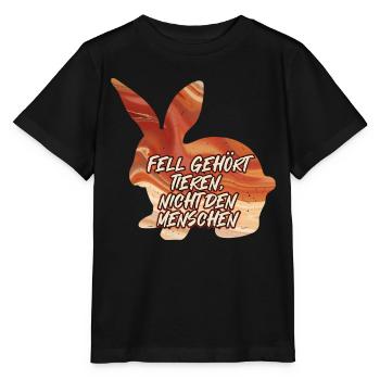 Tierschutz PELZ GEHÖRT DEN TIEREN Lustiges - Stanley/Stella Kinder T-Shirt MINI CREATOR  - Schwarz - Vorne - Mikhail (115cm)