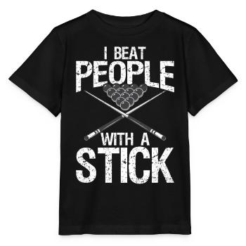 I bet people with a stick - Stanley/Stella MINI CREATOR Kids’ T-Shirt - black - Front - Mikhail (115cm)