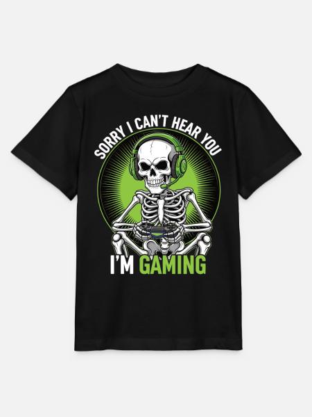 Humorvoller Skelett-Gaming-Print - Stanley/Stella Kinder T-Shirt MINI CREATOR  - Schwarz