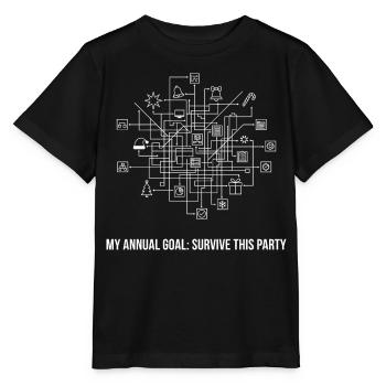 Mon objectif pour l’année : Survivre à cette fête - T-shirt bio MINI CREATOR Stanley/Stella Enfant - noir - Devant - Mikhail (115cm)