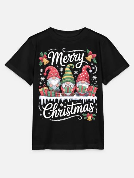 Weihnachts T-Shirt mit drei Gnomen - Stanley/Stella Kinder T-Shirt MINI CREATOR - Schwarz