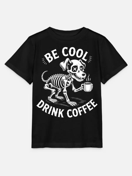 Sei cool, Kaffeeskelett-Welpe - Stanley/Stella Kinder T-Shirt MINI CREATOR - Schwarz