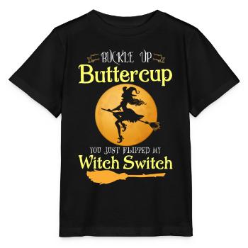 Schnallen Sie sich an Butterblume Hexenschalter Halloween - Stanley/Stella Kinder T-Shirt MINI CREATOR  - Schwarz - Vorne - Mikhail (115cm)