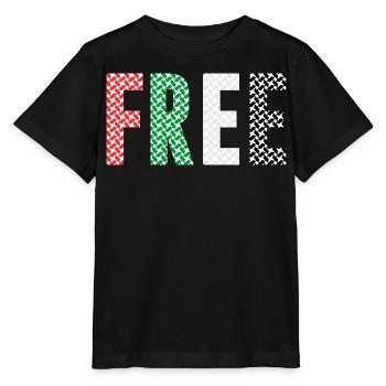 Palestine libre - T-shirt bio MINI CREATOR Stanley/Stella Enfant - noir - Devant - Mikhail (115cm)